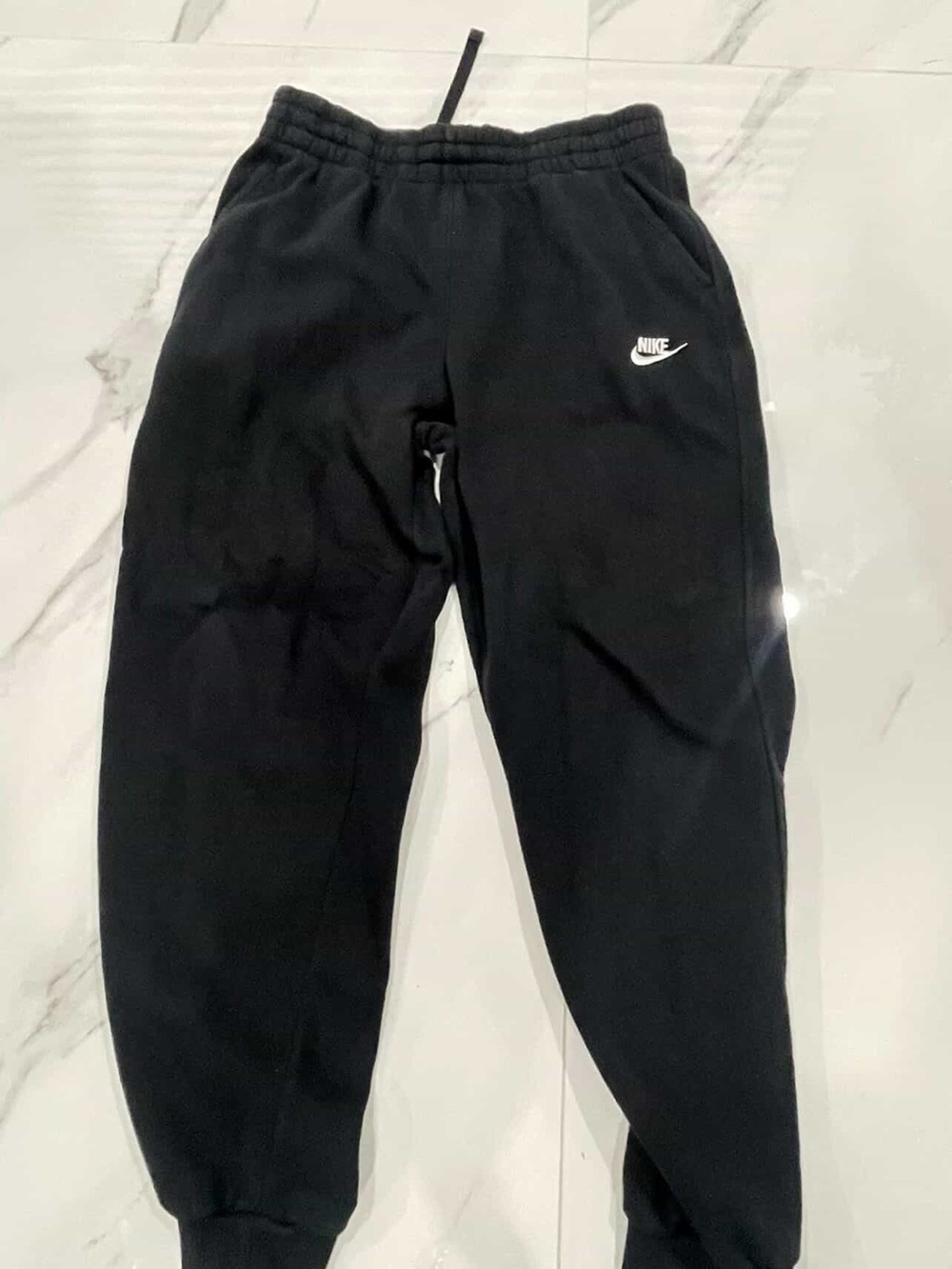 Nike Black Kids Jogger Sweatpants with White Logo